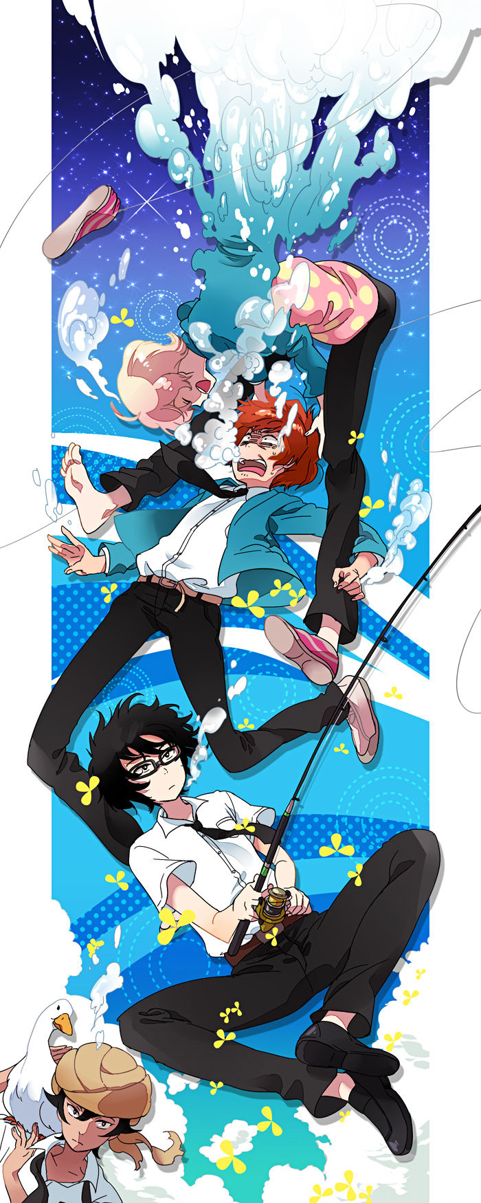 haru, sanada yuki, usami natsuki, akira agarkar yamada, and tapioka (tsuritama) drawn by yukataro
