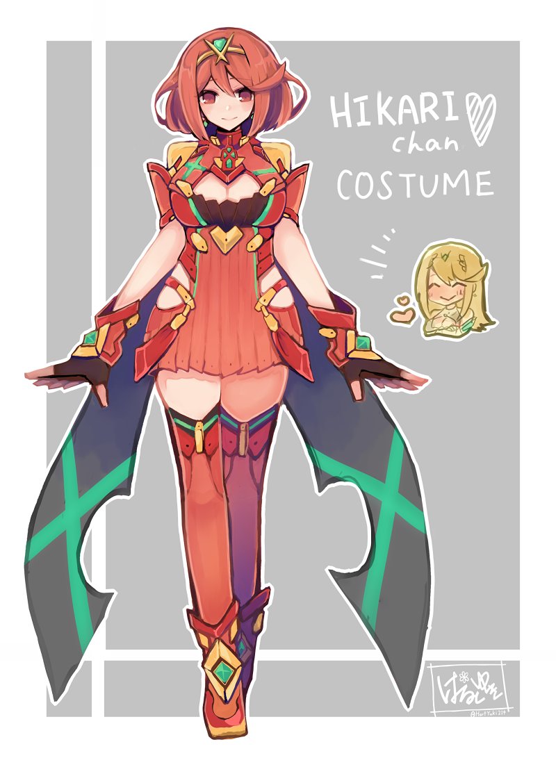 pyra and mythra (xenoblade chronicles and 1 more) drawn by haruto_yuki