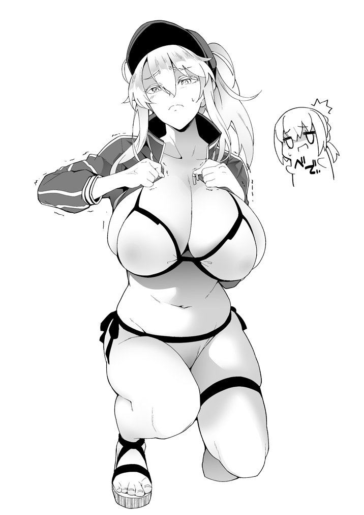 artoria pendragon, mysterious heroine xx, and bedivere (fate and 1 more) drawn by soba_(saz)