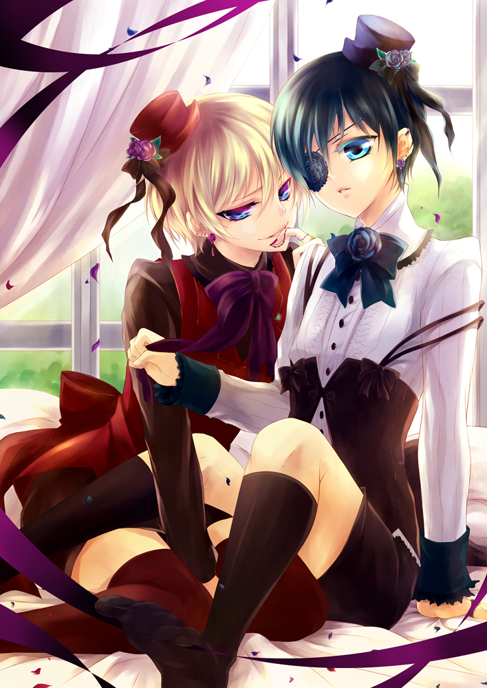 ciel phantomhive and alois trancy (kuroshitsuji) drawn by ringo_ame