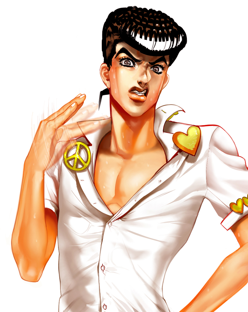 higashikata josuke (jojo no kimyou na bouken and 1 more) drawn by adedels