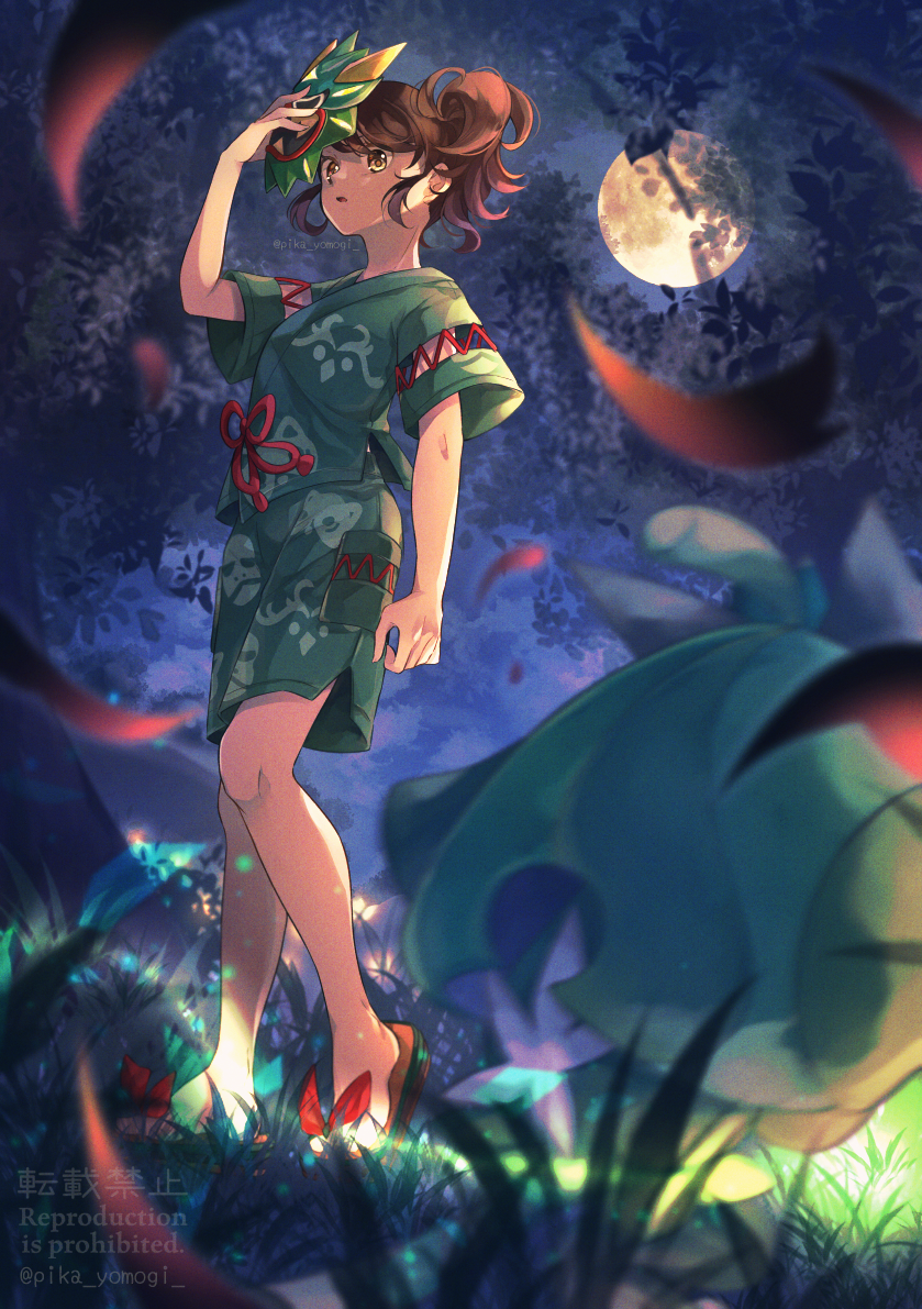 juliana and ogerpon (pokemon and 1 more) drawn by yomogi_(black-elf)