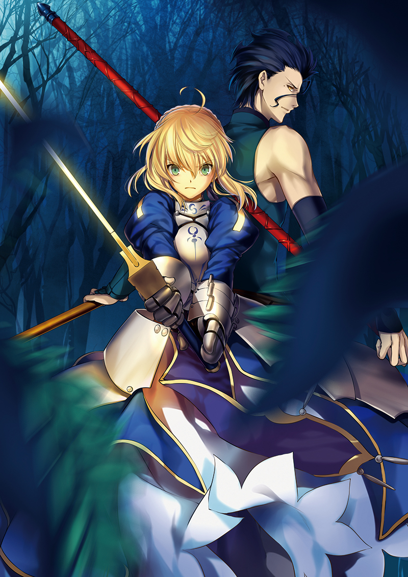 artoria pendragon, saber, and diarmuid ua duibhne (fate and 1 more) drawn by kingchenxi