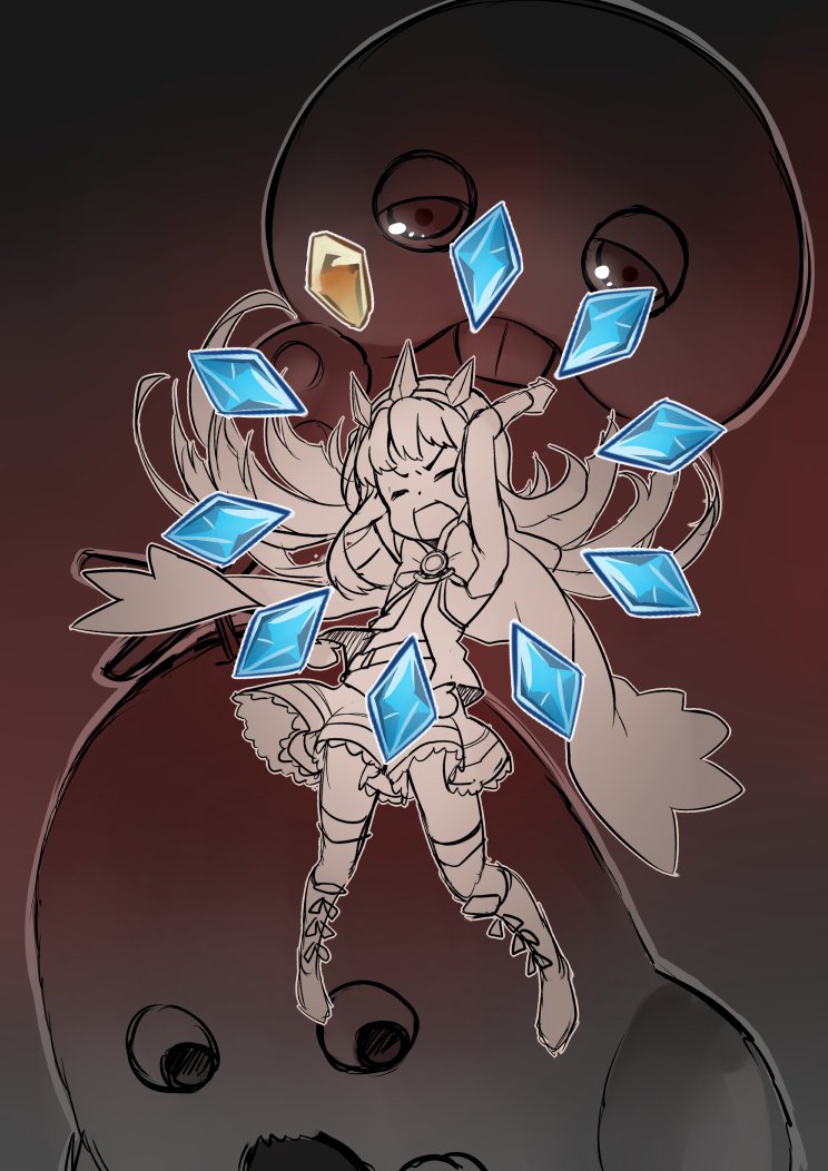 cagliostro, gachapin, and mukku (granblue fantasy and 1 more) drawn by collateral_damage_studios