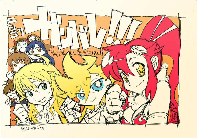 hoshii miki, kisaragi chihaya, amami haruka, yoko littner, minase iori, and 3 more (idolmaster and 4 more) drawn by imaishi_hiroyuki