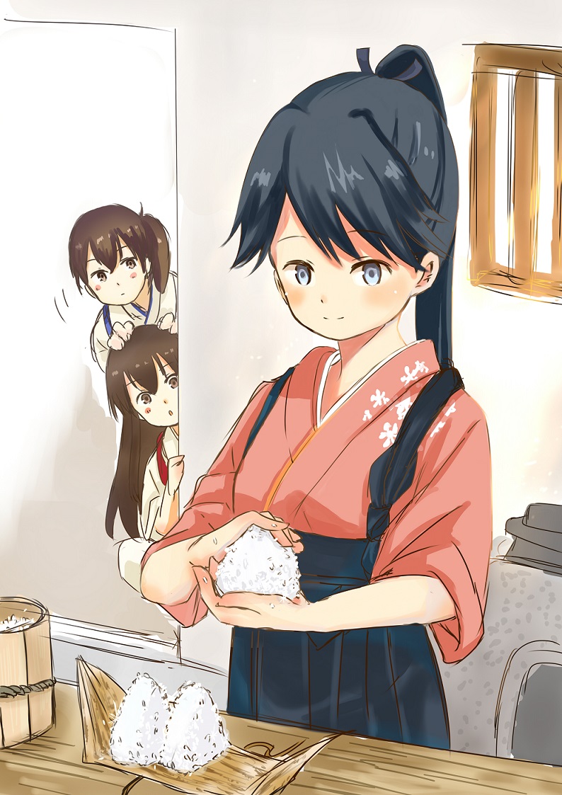 kaga, akagi, and houshou (kantai collection) drawn by shimesaba_(simesabaikka)