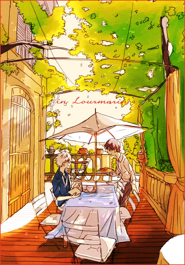 ikari shinji and nagisa kaworu (neon genesis evangelion) drawn by funako_(hatoda)