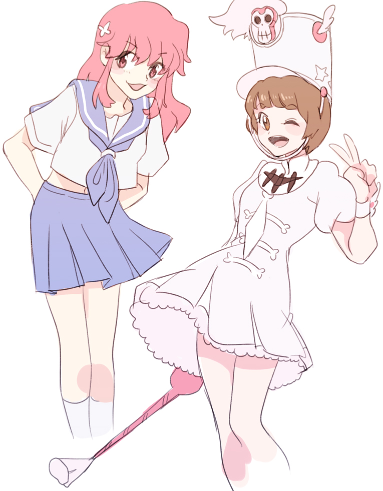 mankanshoku mako and jakuzure nonon (kill la kill) drawn by kukbob