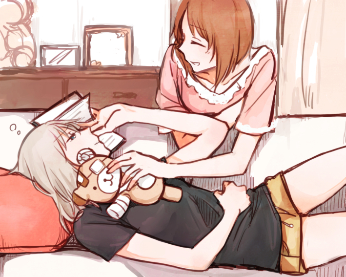 nishizumi miho, itsumi erika, and boko (girls und panzer) drawn by uuron_(nkktmrrr)