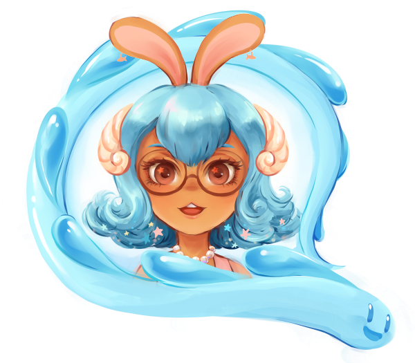 princess nautilus and liquus (cucumber quest) drawn by azurestar