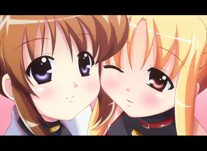 fate testarossa and takamachi nanoha (lyrical nanoha and 1 more) drawn by hayakawa_harui