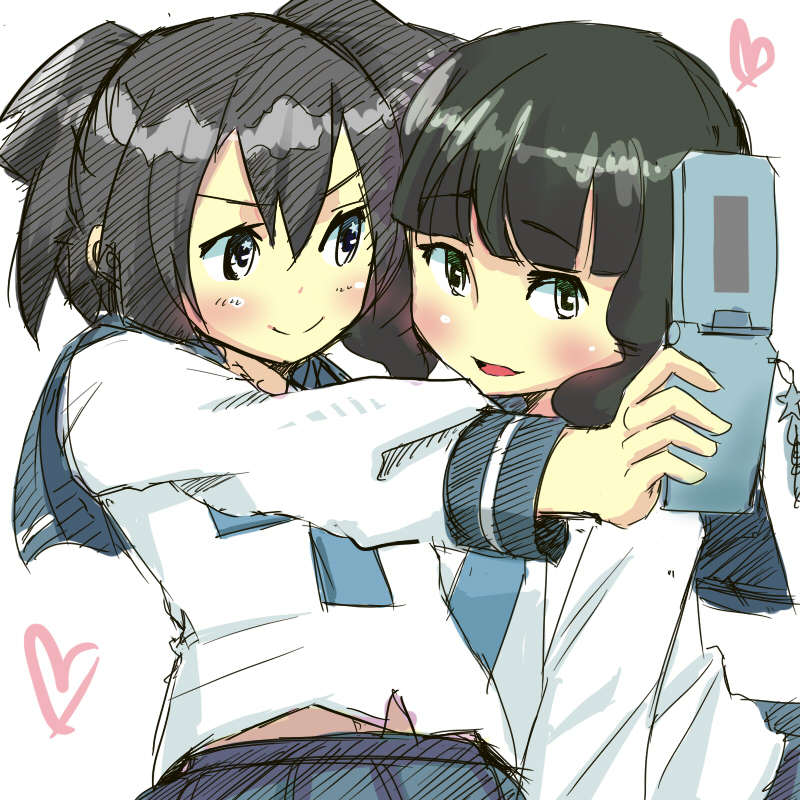 kuroi mato and takanashi yomi (black rock shooter) drawn by polm