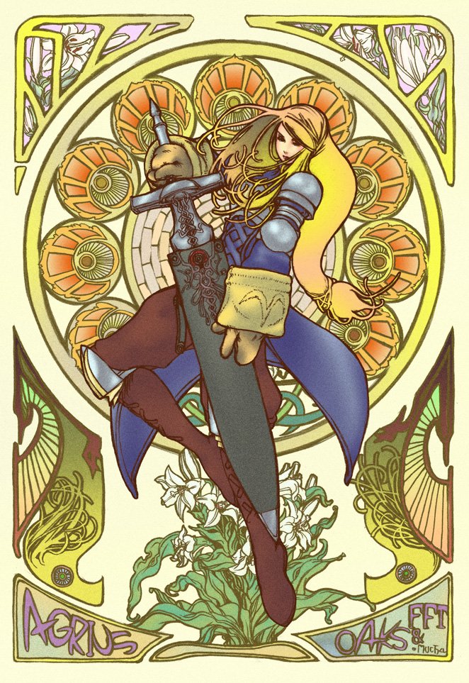 agrias oaks (final fantasy and 1 more) drawn by yakibuta_(shimapow)