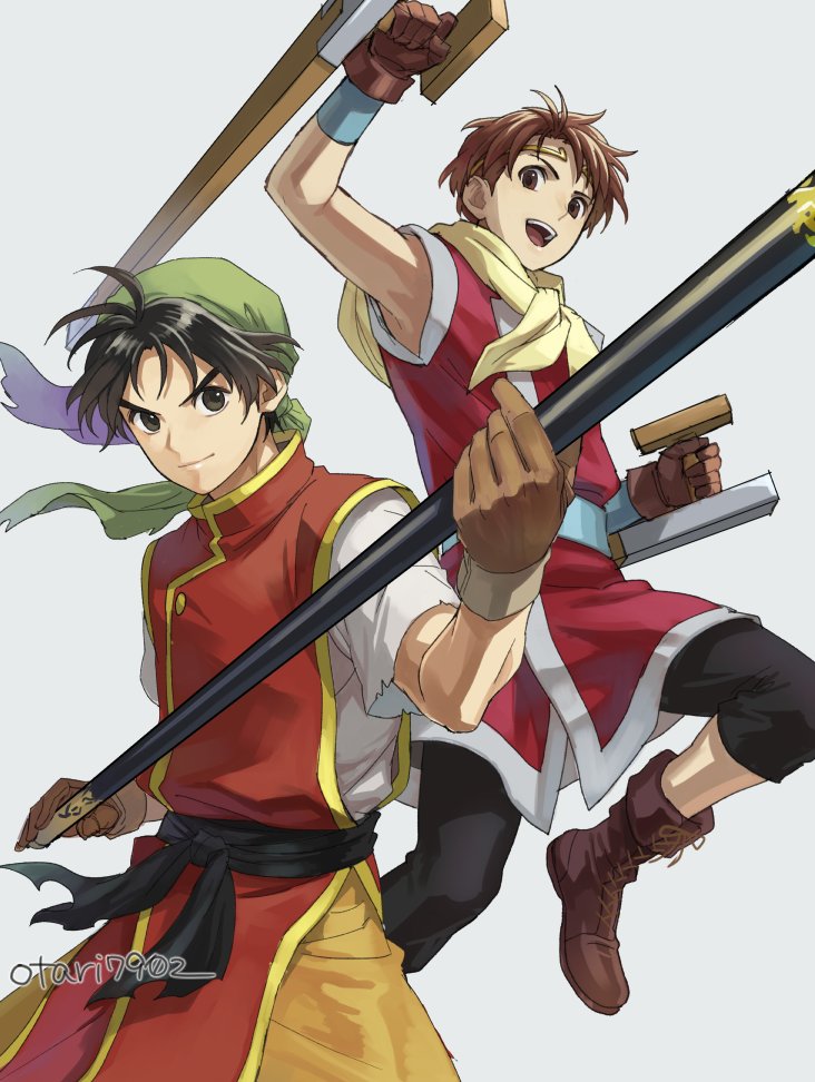 tir mcdohl and riou (gensou suikoden and 1 more) drawn by indesign