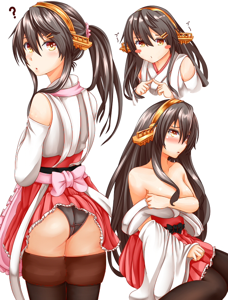 haruna and haruna kai ni (kantai collection) drawn by totororo