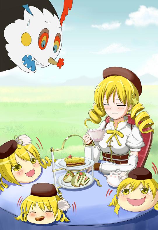 tomoe mami and charlotte (mahou shoujo madoka magica) drawn by fatsheep