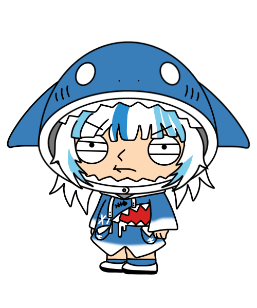 gawr gura and stewie griffin (hololive and 2 more) drawn by codesaburo