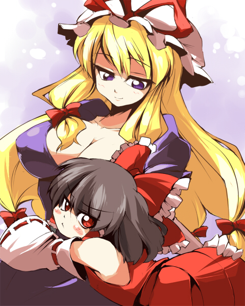 hakurei reimu and yakumo yukari (touhou) drawn by ario
