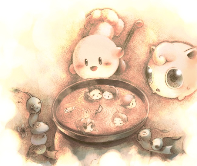 link, kirby, jigglypuff, toon link, red pikmin, and 11 more (pokemon and 8 more) drawn by kuro_(pn2_s)