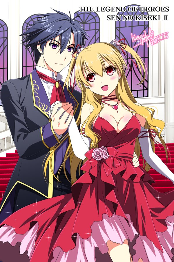 rean schwarzer and alisa reinford (eiyuu densetsu and 2 more) drawn by morisaki_kurumi
