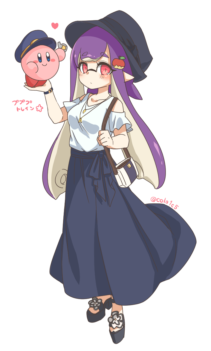 inkling player character, inkling girl, and kirby (splatoon and 1 more) drawn by conomi-c5