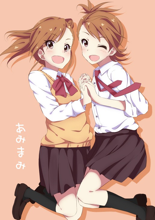 futami mami and futami ami (idolmaster) drawn by hitotsuki_nanoka