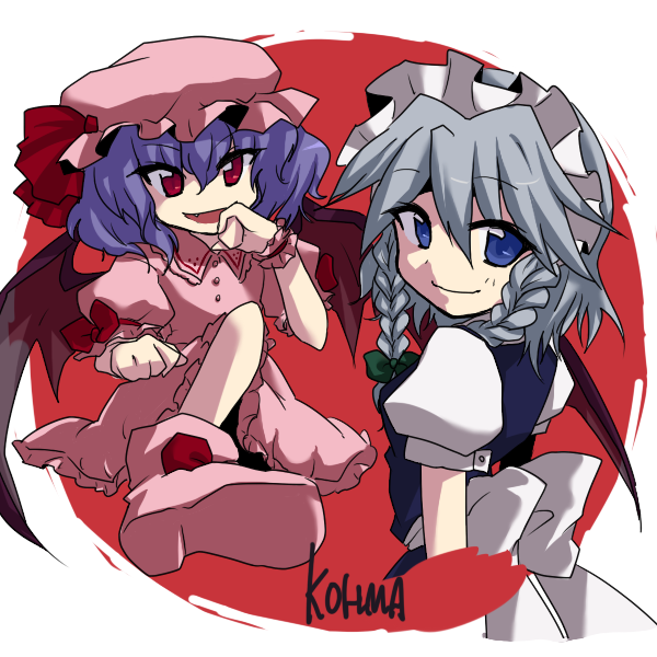 remilia scarlet and izayoi sakuya (touhou) drawn by niji_(nijioki)