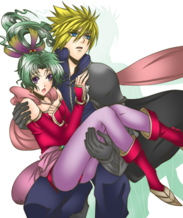 cloud strife and terra branford (final fantasy and 3 more) drawn by lain_(fuzinomiya)