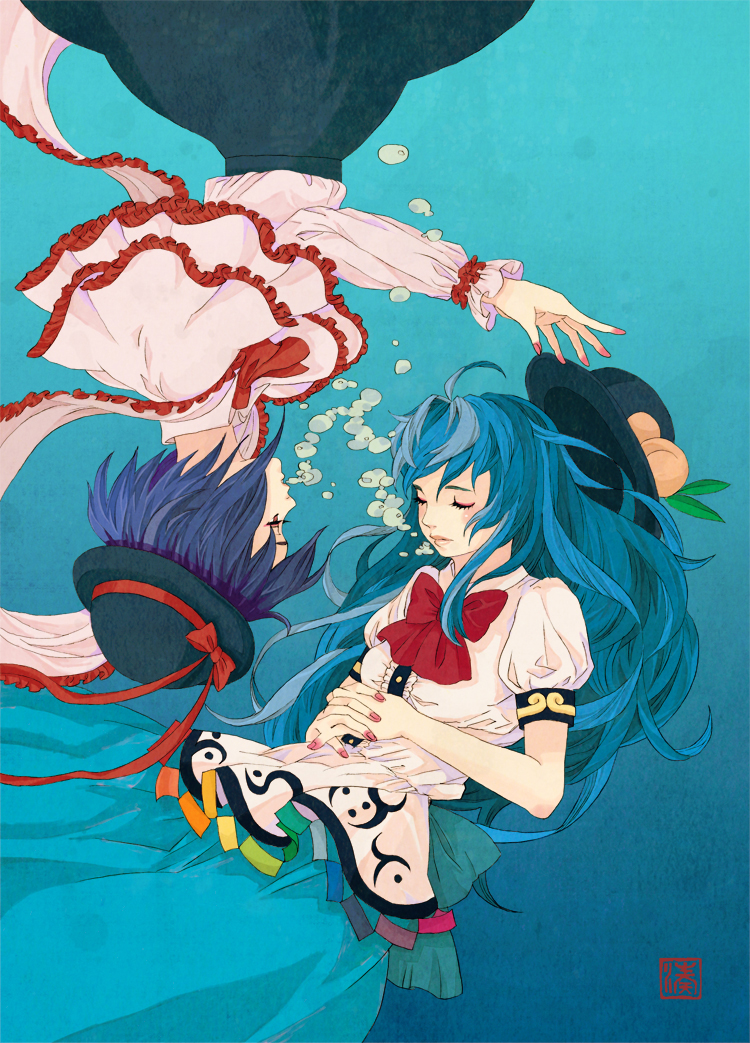 hinanawi tenshi and nagae iku (touhou) drawn by takanashi_minato