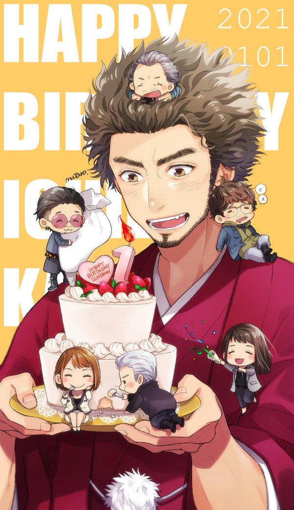 kasuga ichiban, zhao tianyou, mukoda saeko, adachi koichi, han joon-gi, and 2 more (ryuu ga gotoku and 1 more) drawn by mutarou_(mu)