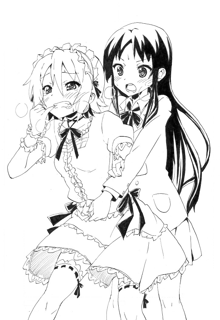 akiyama mio and tainaka ritsu (k-on!) drawn by nome_(nnoommee)