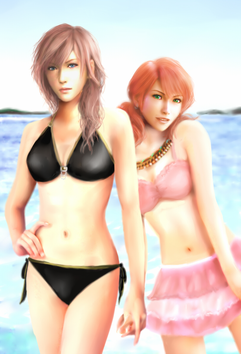 lightning farron and oerba dia vanille (final fantasy and 1 more) drawn by nawo
