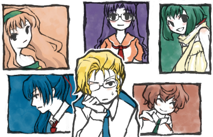 sheryl nome, ranka lee, saotome alto, mikhail buran, matsuura nanase, and 1 more (macross and 1 more) drawn by cochi