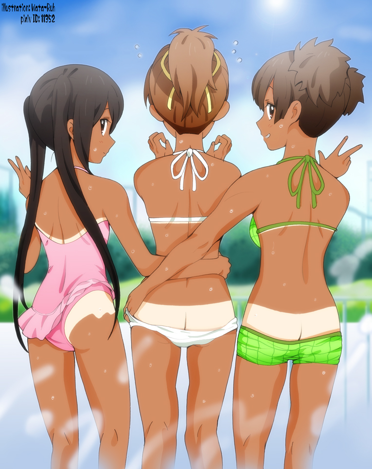 nakano azusa, hirasawa ui, and suzuki jun (k-on!) drawn by yamasaki_wataru