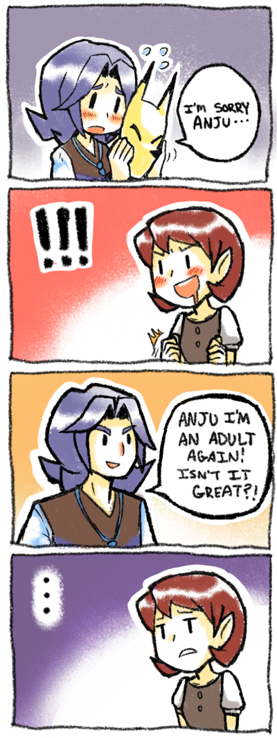 anju and kafei (the legend of zelda and 1 more) drawn by kataro