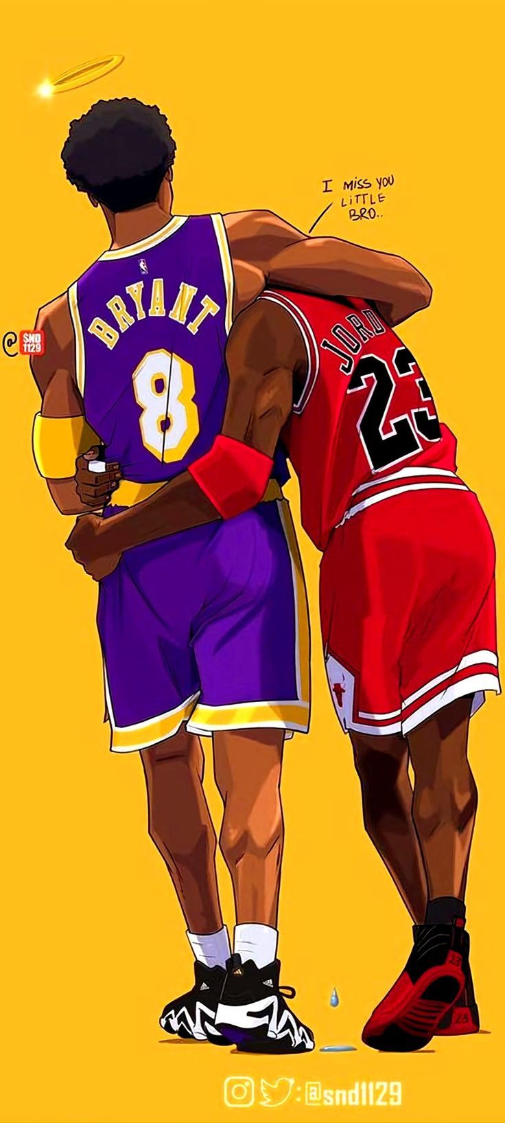 kobe bryant and michael jordan (real life and 3 more) drawn by snd1129