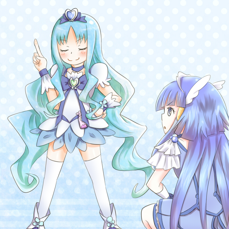 aoki reika, kurumi erika, cure marine, and cure beauty (precure and 2 more) drawn by chakkaman