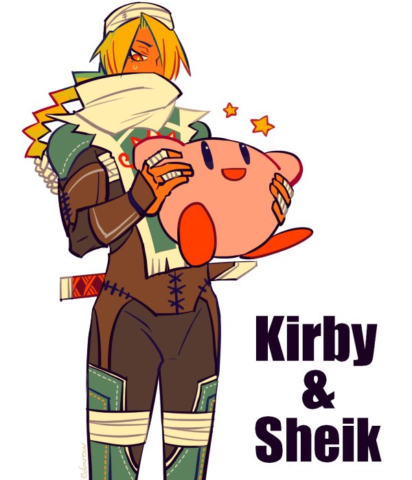 kirby and sheik (the legend of zelda and 2 more) drawn by edarow