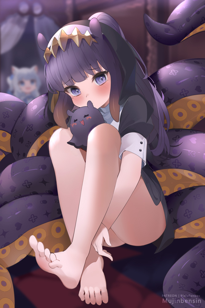 gawr gura, ninomae ina'nis, and takodachi (hololive and 1 more) drawn by mujinbensin