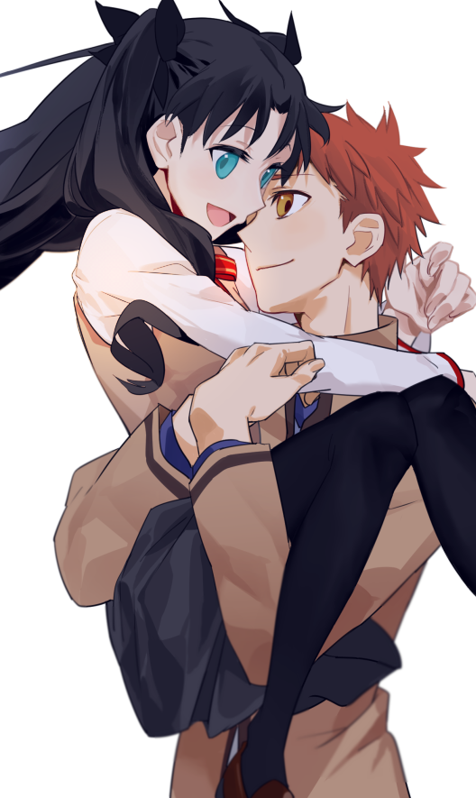 tohsaka rin and emiya shirou (fate and 1 more) drawn by dan_(2287981)