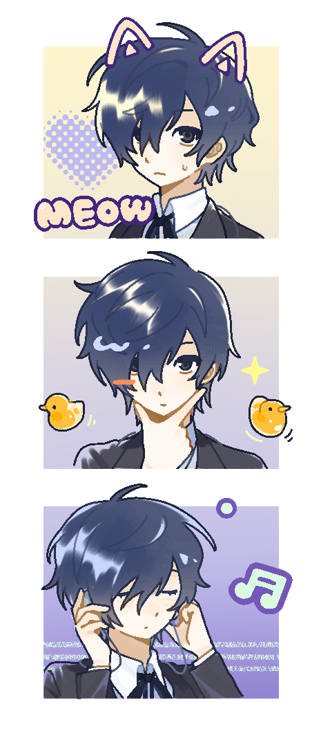yuuki makoto (persona and 1 more) drawn by emitou_fo