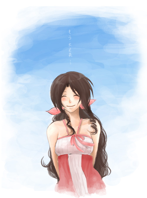 aerith gainsborough (final fantasy and 2 more) drawn by allblue0511