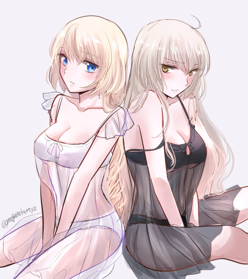 jeanne d'arc alter and jeanne d'arc (fate and 2 more) drawn by omizu_(omz)