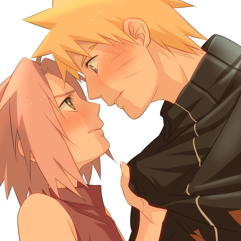 haruno sakura and uzumaki naruto (naruto and 1 more) drawn by rereren
