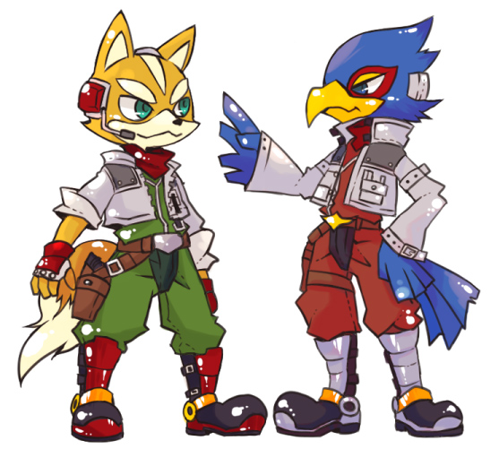 fox mccloud and falco lombardi (star fox) drawn by ao_(blue_bunny)
