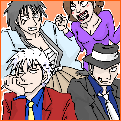 itou kaiji, akagi shigeru, arsene lupin iii, jigen daisuke, mine fujiko, and 2 more (kaiji and 3 more)