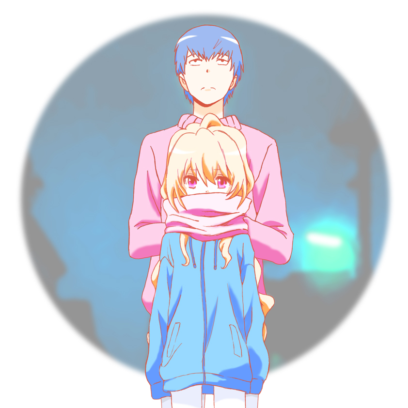 aisaka taiga and takasu ryuuji (toradora!) drawn by te2