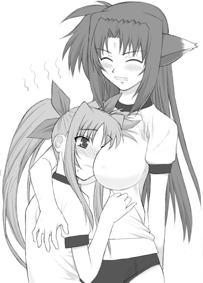 fate testarossa and arf (lyrical nanoha and 1 more) drawn by shichimenchou