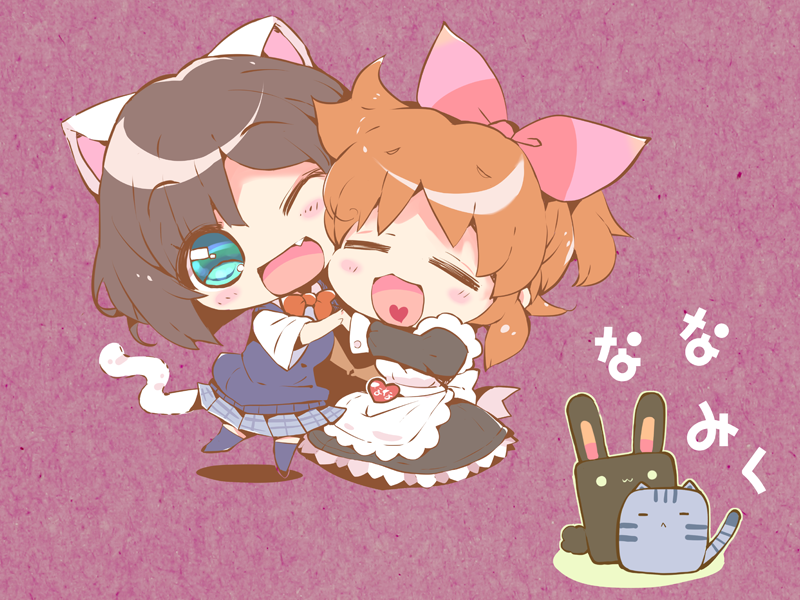 maekawa miku and abe nana (idolmaster and 1 more) drawn by usoneko
