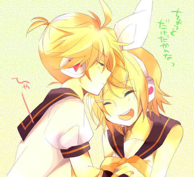 kagamine rin and kagamine len (vocaloid) drawn by hino_(moca)